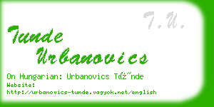 tunde urbanovics business card